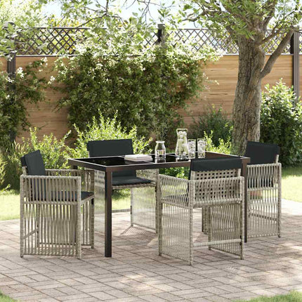 Trädgårdsmöbelset 5 pcs Ljusgrå konstrotting