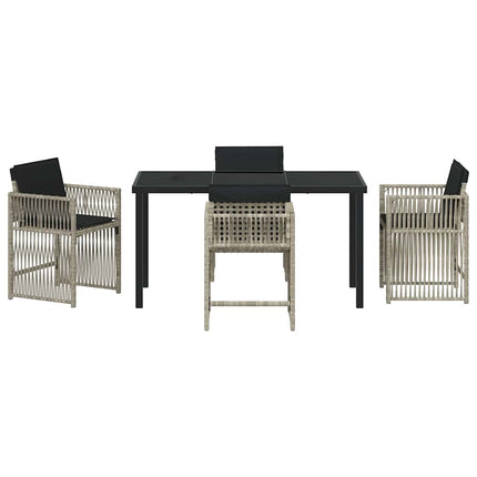 Trädgårdsmöbelset 5 pcs Ljusgrå konstrotting