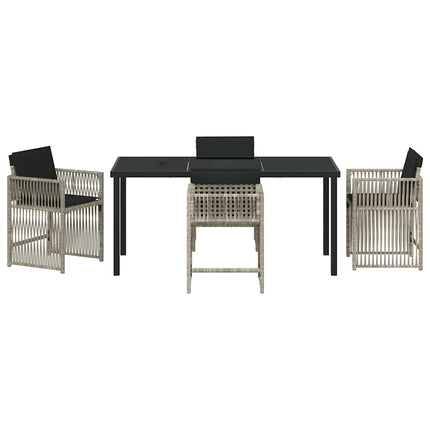 Trädgårdsmöbelset 5 pcs Ljusgrå konstrotting