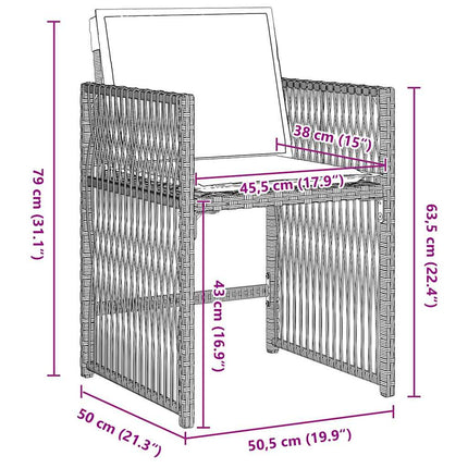Trädgårdsmöbelset 5 pcs Ljusgrå konstrotting
