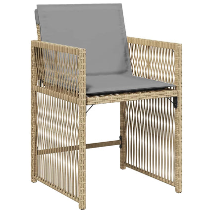 Trädgårdsmöbelset 5 pcs Beige konstrotting