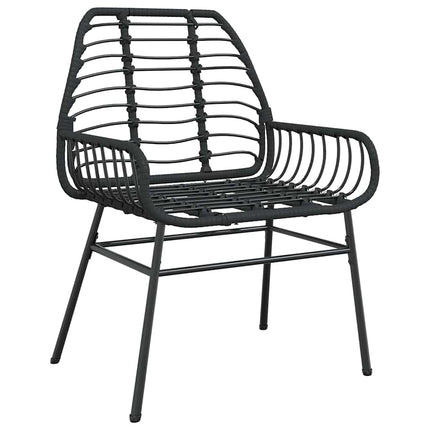 Trädgårdsmöbelset 9 pcs Svart konstrotting