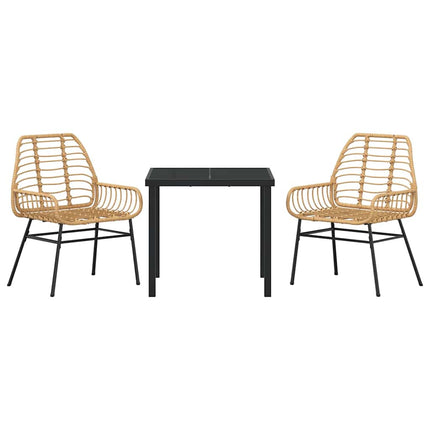 Trädgårdsmöbelset 3 pcs Brun konstrotting