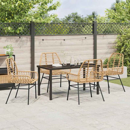 Trädgårdsmöbelset 5 pcs Brun konstrotting