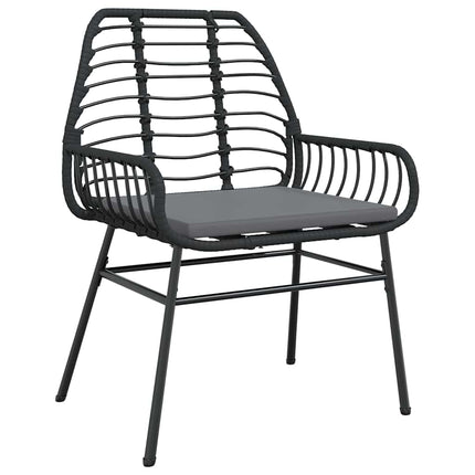 Trädgårdsmöbelset 5 pcs Svart konstrotting