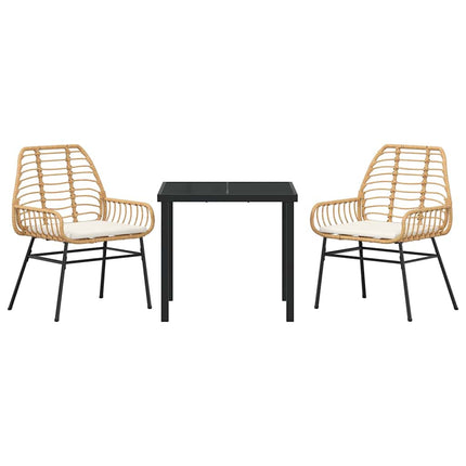 Trädgårdsmöbelset 3 pcs Brun konstrotting