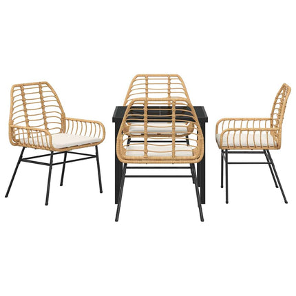 Trädgårdsmöbelset 5 pcs Brun konstrotting