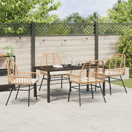 Trädgårdsmöbelset 5 pcs Brun konstrotting