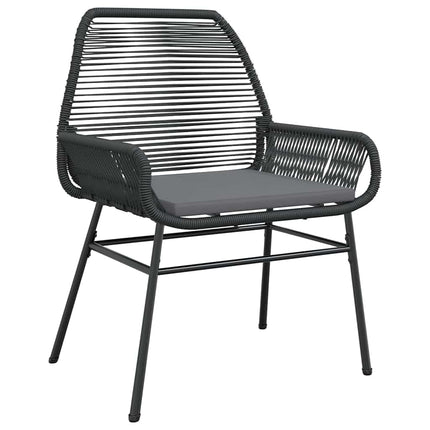 Trädgårdsmöbelset med kudde 5 pcs Svart konstrotting