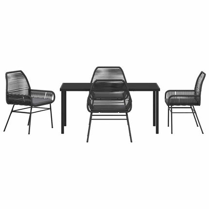 Trädgårdsmöbelset med kudde 5 pcs Svart konstrotting