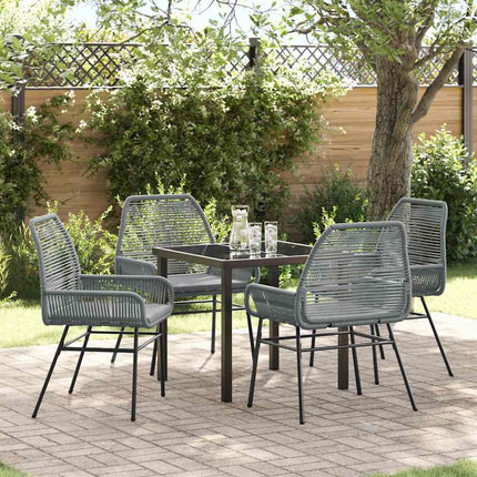 Trädgårdsmöbelset med kudde 5 pcs Grå konstrotting