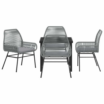 Trädgårdsmöbelset med kudde 5 pcs Grå konstrotting