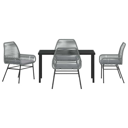 Trädgårdsmöbelset med kudde 5 pcs Grå konstrotting