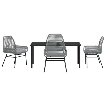 Trädgårdsmöbelset med kudde 5 pcs Grå konstrotting
