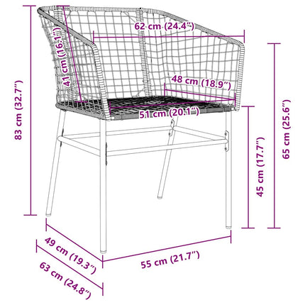 Trädgårdsmöbelset 3 pcs Svart konstrotting