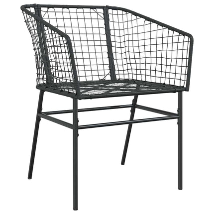 Trädgårdsmöbelset 5 pcs Svart konstrotting