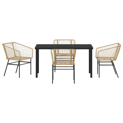 Trädgårdsmöbelset 5 pcs Brun konstrotting