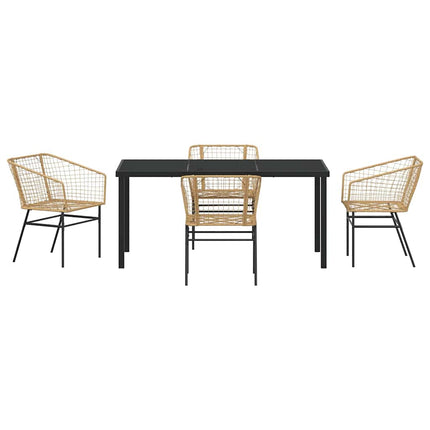 Trädgårdsmöbelset 5 pcs Brun konstrotting