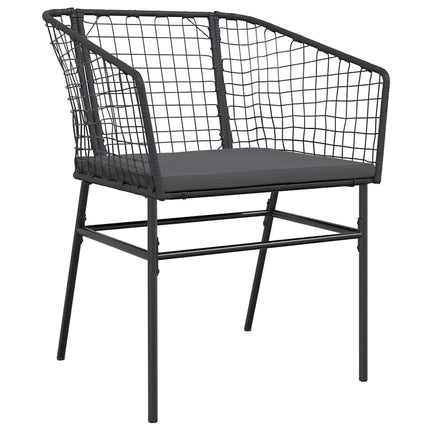 Trädgårdsmöbelset 7 pcs Svart konstrotting