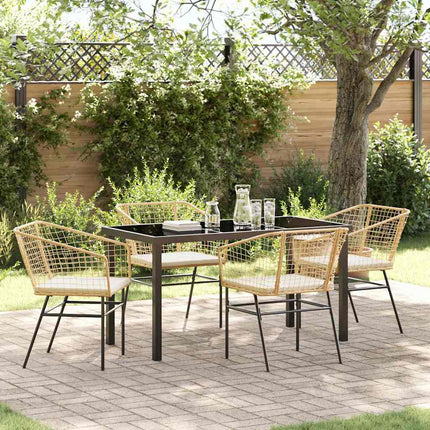 Trädgårdsmöbelset 5 pcs Brun konstrotting
