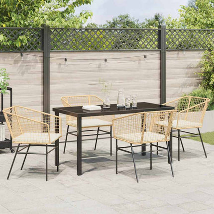 Trädgårdsmöbelset 5 pcs Brun konstrotting