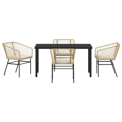 Trädgårdsmöbelset 5 pcs Brun konstrotting