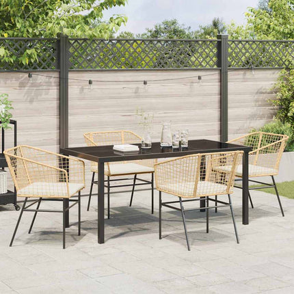 Trädgårdsmöbelset 5 pcs Brun konstrotting