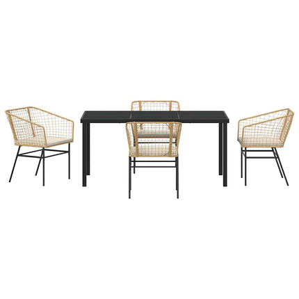 Trädgårdsmöbelset 5 pcs Brun konstrotting
