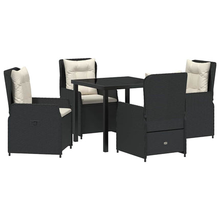 Trädgårdsmöbelset 5 pcs Svart konstrotting