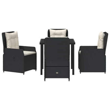 Trädgårdsmöbelset 5 pcs Svart konstrotting