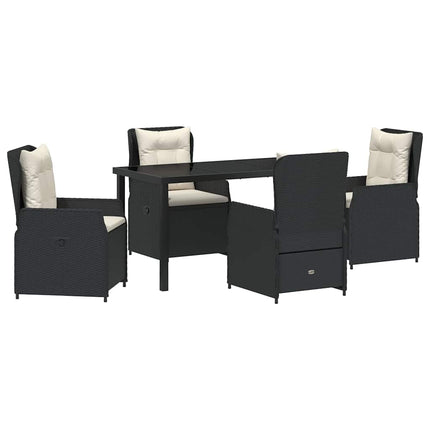 Trädgårdsmöbelset 5 pcs Svart konstrotting
