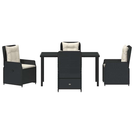 Trädgårdsmöbelset 5 pcs Svart konstrotting