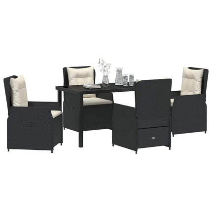 Trädgårdsmöbelset 5 pcs Svart konstrotting