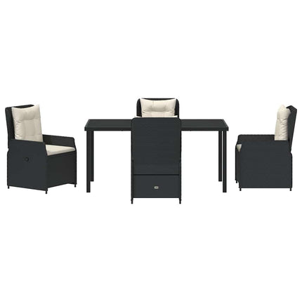 Trädgårdsmöbelset 5 pcs Svart konstrotting