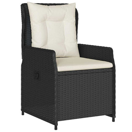Trädgårdsmöbelset 7 pcs Svart konstrotting