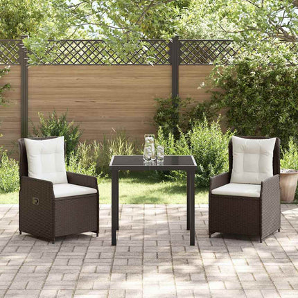 Trädgårdsmöbelset 3 pcs Brun konstrotting