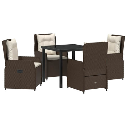 Trädgårdsmöbelset 5 pcs Brun konstrotting