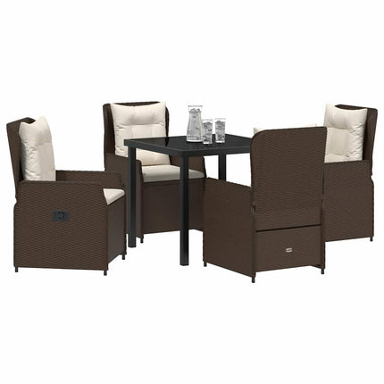 Trädgårdsmöbelset 5 pcs Brun konstrotting