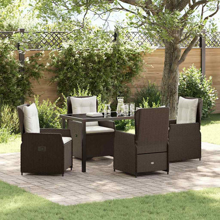 Trädgårdsmöbelset 5 pcs Brun konstrotting