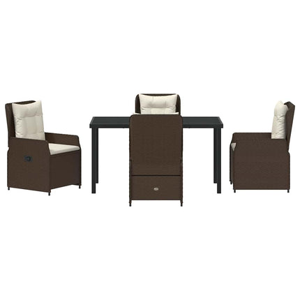 Trädgårdsmöbelset 5 pcs Brun konstrotting