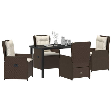 Trädgårdsmöbelset 5 pcs Brun konstrotting