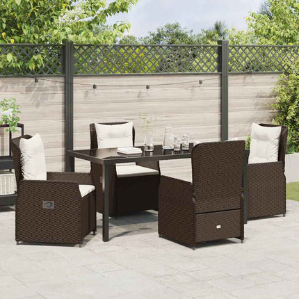 Trädgårdsmöbelset 5 pcs Brun konstrotting