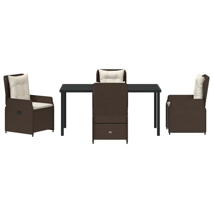 Trädgårdsmöbelset 5 pcs Brun konstrotting