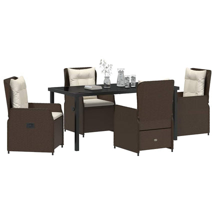 Trädgårdsmöbelset 5 pcs Brun konstrotting