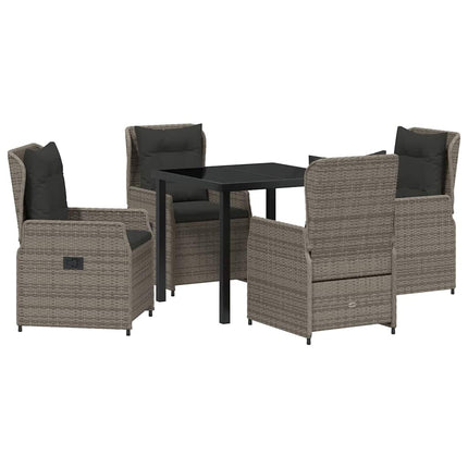 Trädgårdsmöbelset 5 pcs Grå konstrotting