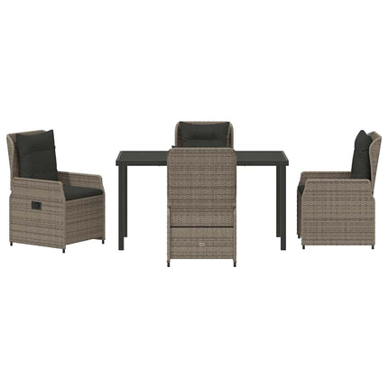 Trädgårdsmöbelset 5 pcs Grå konstrotting