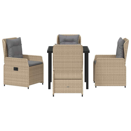 Trädgårdsmöbelset 5 pcs Beige och Ljusgrå konstrotting