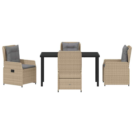 Trädgårdsmöbelset 5 pcs Beige och Ljusgrå konstrotting
