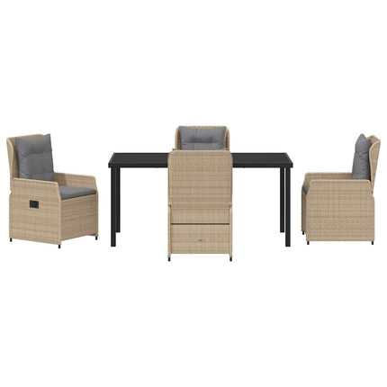 Trädgårdsmöbelset 5 pcs Beige och Ljusgrå konstrotting