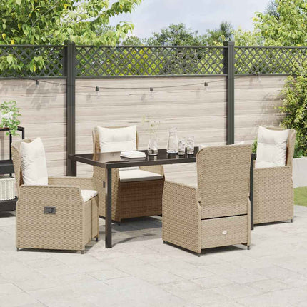 Trädgårdsmöbelset 5 pcs Beige och Ljusgrå konstrotting